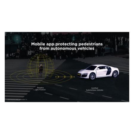 Mobile app protecting pedestrians from autonomous vehicles