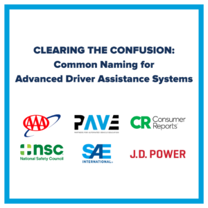 Cover for "Clearing the Confusion" campaign with logos from AAA, PAVE, Consumer Reports, NSC