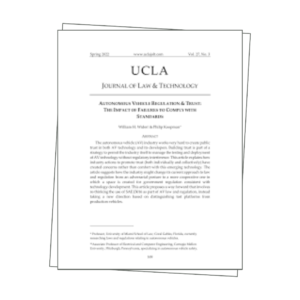 Journal cover titled UCLA Journal of Law & Technology