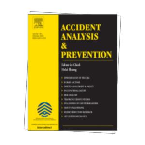 Black and yellow cover of journal titled Accident Analysis and Prevention