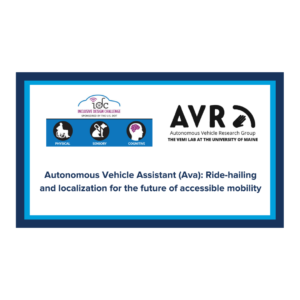 Inclusive Design semifinalist graphic featuring Autonomous Vehicle Assistant (AVA) by AVR