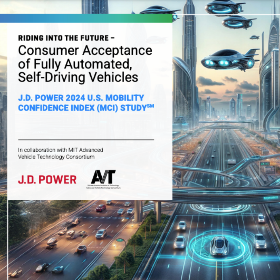 JD Power study cover graphic featuring futuristic transportation modes.